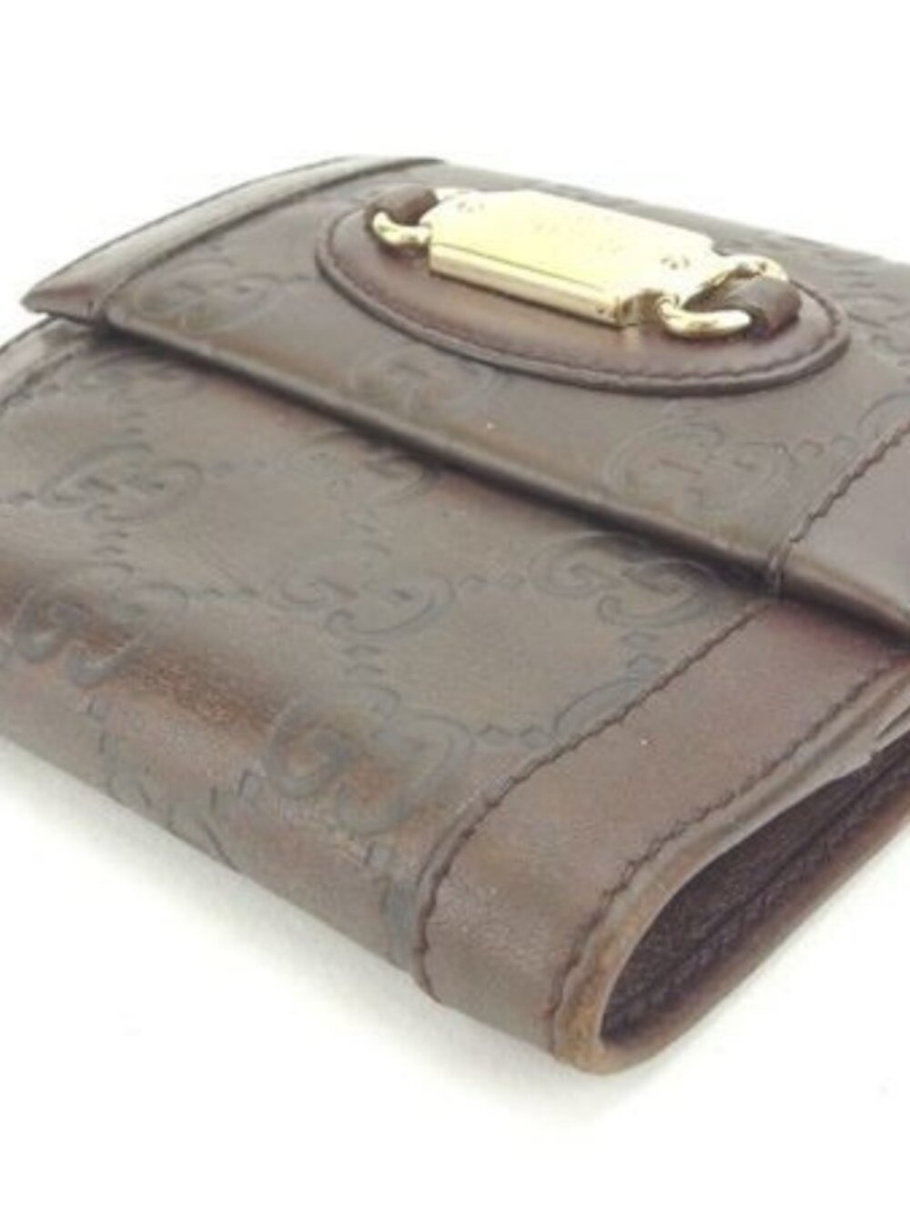 GUCCI Bifold Wallet Brown x Gold Women 145747 Authentic secondhand - Picture 3 of 6